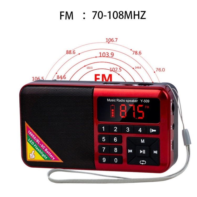 Bluetooth Card Radio Digital FM Player, Specifications: Y-509FM (No Solar Panel)(Blue) - Radio Player by PMC Jewellery | Online Shopping South Africa | PMC Jewellery | Buy Now Pay Later Mobicred