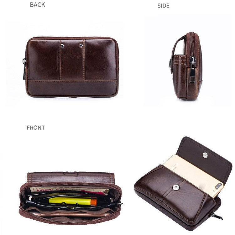 BULL CAPTAIN  Leather Multifunctional Waist Bag For Men(Black-10) - free shipping - PMC TechLife - Order now!