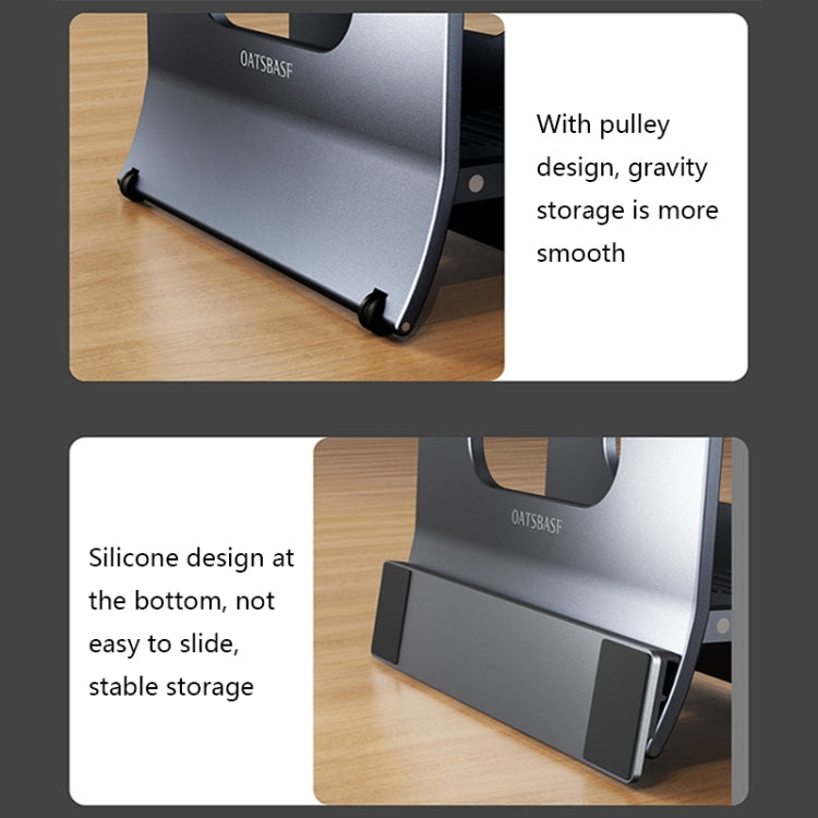 Oatsbasf 03880 H-type Alloy Laptop Gravity Automatic Storage Rack(Grey) - free shipping - PMC Jewellery - Order now!