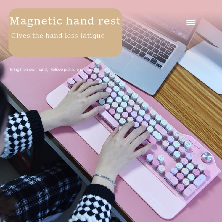 Mofii GEEZER G7 107 Keys Wired / Wireless / Bluetooth Three Mode Mechanical Keyboard, Cable Length: 1.5m(Pink) - Wireless Keyboard by Mofii | Online Shopping South Africa | PMC Jewellery | Buy Now Pay Later Mobicred