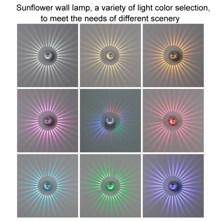 LED Aluminum Aisle Light Sunflower Corridor Lamp Decorative Light, Power source: Invisible Installation 3W(Red) - Novelty Lighting by PMC TechLife | Online Shopping South Africa | PMC TechLife | Buy Now Pay Later Mobicred