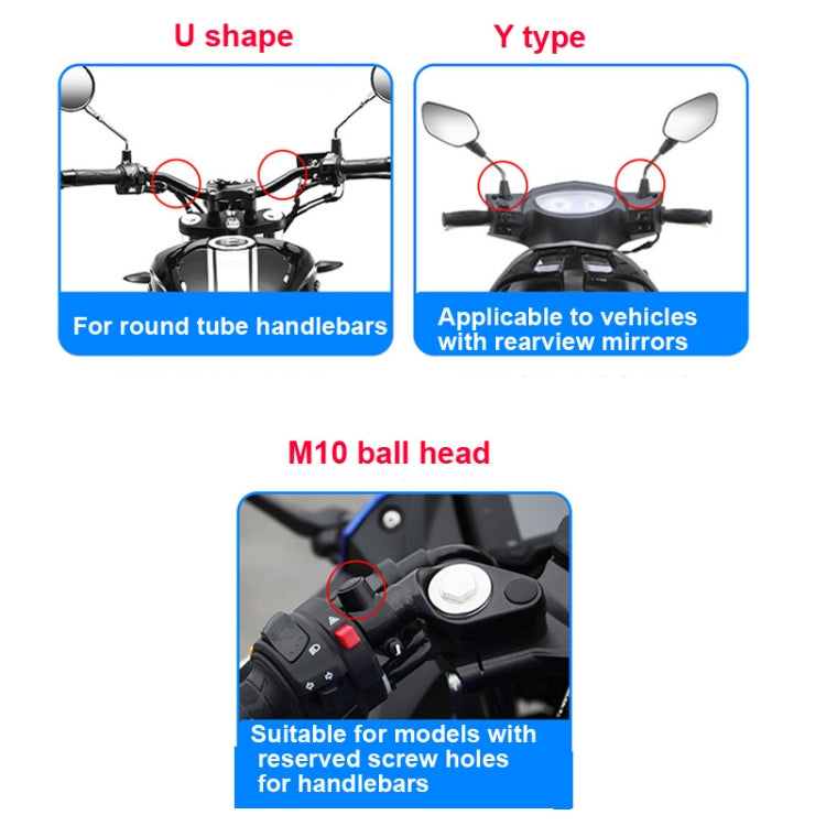 Motorcycle Bracket Crab Navigation Phone Bracket,Style： U-shaped+QC3.0 Dual USB  Charge - Holder by PMC Jewellery | Online Shopping South Africa | PMC Jewellery | Buy Now Pay Later Mobicred