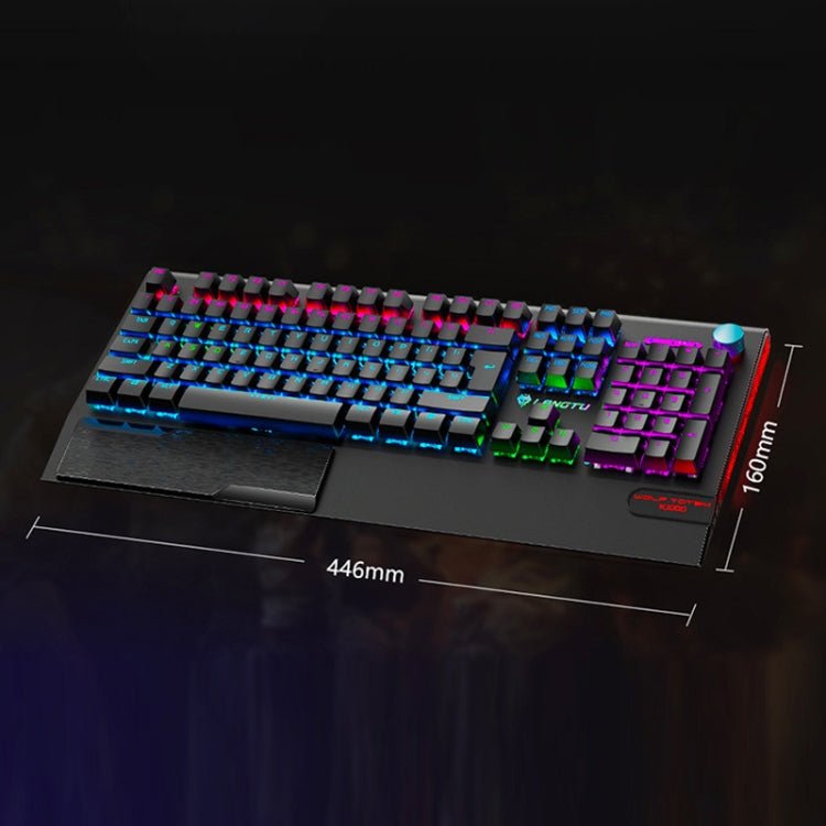 LANGTU K1000 104 Keys Luminous Wired Keyboard, Cable Length: 1.5m(Black Black Shaft Ice Blue Light) - free shipping - PMC Jewellery - Order now!