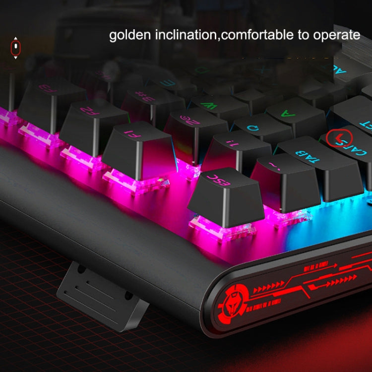 LANGTU K1000 104 Keys Luminous Wired Keyboard, Cable Length: 1.5m(Black Black Shaft Ice Blue Light) - free shipping - PMC Jewellery - Order now!