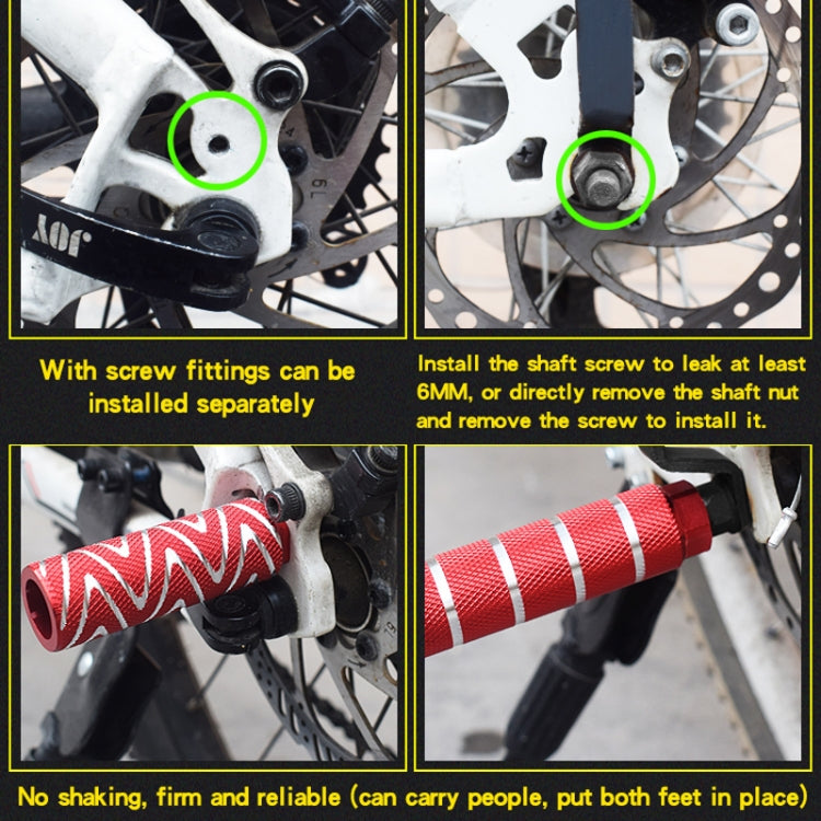 FMFXTR Bicycle Back Seat Foot Pedal Universal Back Rear Post, Color: Black Small Hole Short - Pedals by FMFXTR | Online Shopping South Africa | PMc TechLife | Buy Now Pay Later Mobicred