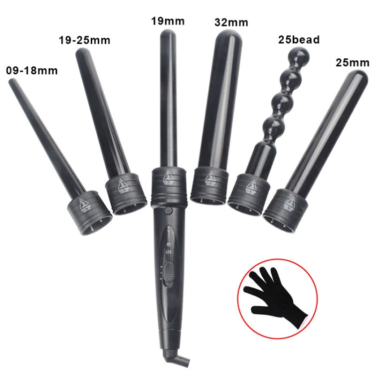 6 In 1 Tube Changed LED Display Tourmaline Ceramic Hair Curler(EU Plug) - free shipping - PMC TechLife - Order now!