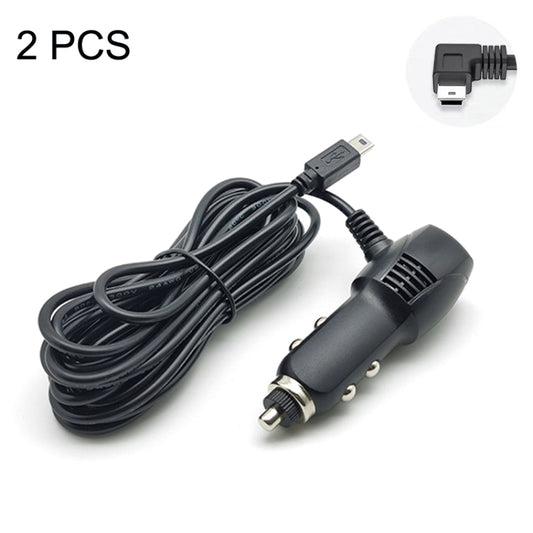 2 PCS Car Charger Fast Charging Driving Recorder Supply Line, Style: 1A+2A(Mini Left Bend) - Cables & Connectors by PMC Jewellery | Online Shopping South Africa | PMC Jewellery | Buy Now Pay Later Mobicred