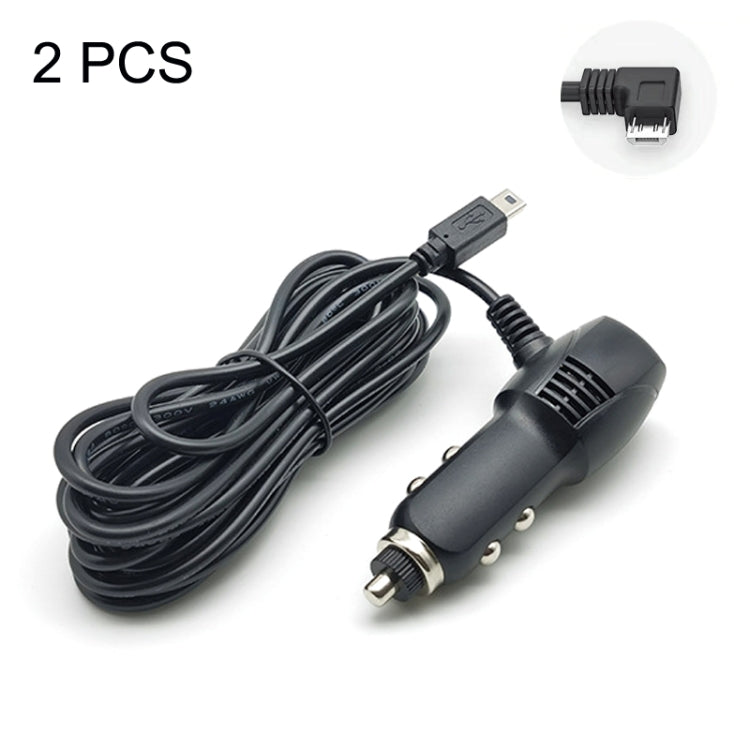 2 PCS Car Charger Fast Charging Driving Recorder Supply Line, Style: 1A+2A(Android Right Bend) - Cables & Connectors by PMC TechLife | Online Shopping South Africa | PMC TechLife | Buy Now Pay Later Mobicred
