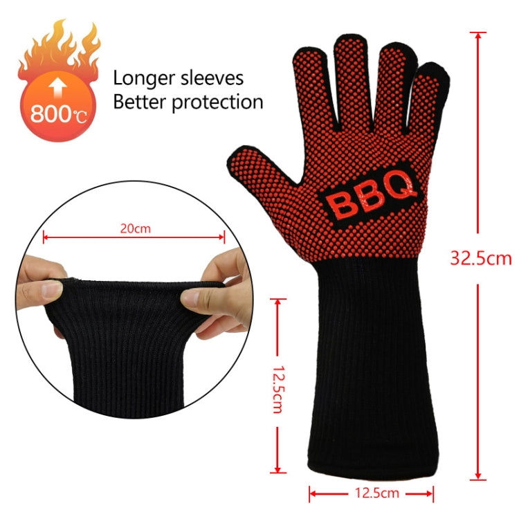 1 Pair High Temperature Resistant Silicone BBQ Gloves  Anti-Scalding Gloves(Fish Bone Red) - Safety Gloves by PMC Jewellery | Online Shopping South Africa | PMC Jewellery