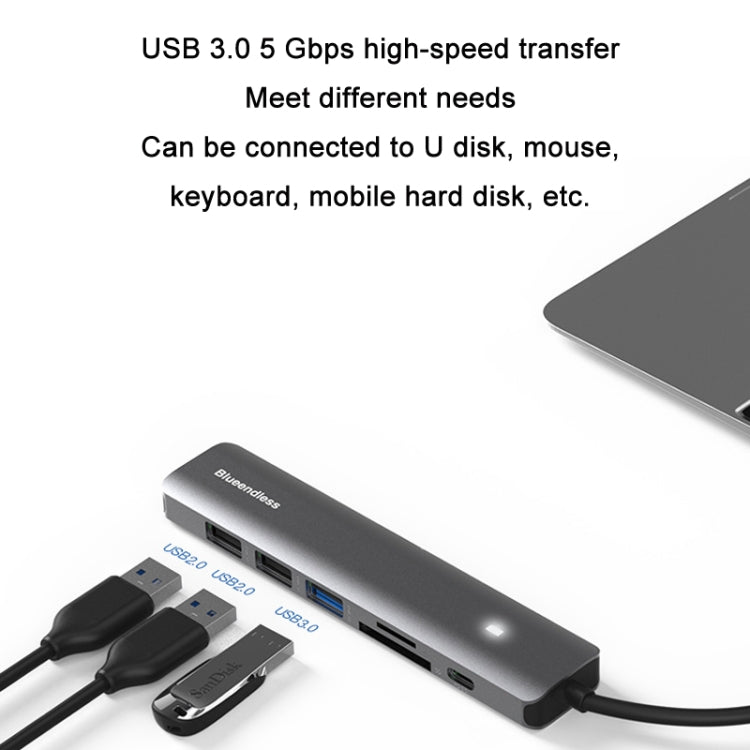 Blueendless Type-C+USB 3.0/2.0+HDMI4K HUB, Specification: 5 in 1 - USB HUB by Blueendless | Online Shopping South Africa | PMC Jewellery | Buy Now Pay Later Mobicred