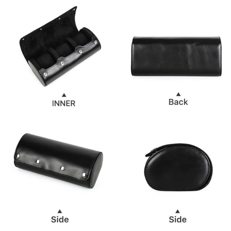 CONTACTS FAMILY Outdoor Convenient Leather Watch Storage Box(Black) - free shipping - PMC TechLife - Order now!