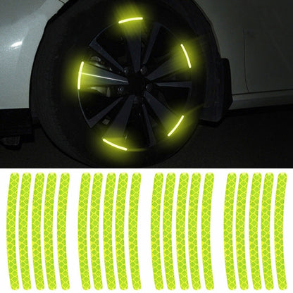 20pcs /Set Car Wheel Reflective Stickers 3D Personal Decoration Tire Warning Stickers(Fluorescence) - Decorative Strip by PMC Jewellery | Online Shopping South Africa | PMC Jewellery