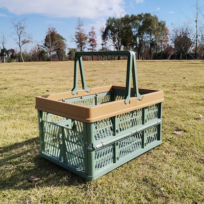 Foldable Picnic Basket Supermarket Shopping Basket,Size: 25x30.5x44cm(Green Coffee) - Storage Boxes by PMC Jewellery | Online Shopping South Africa | PMC Jewellery