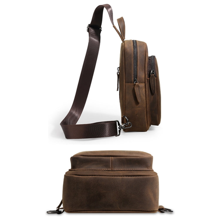 TP-6021 Men Vintage Leather Travel Messenger Bag(Coffee) - Crossbody Bags by PMC Jewellery | Online Shopping South Africa | PMC Jewellery