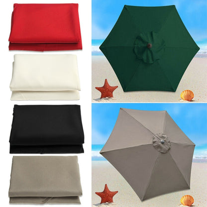 Polyester Parasol Replacement Cloth Round Garden Umbrella Cover, Size: 2m  6 Ribs(Khaki) - Patio Umbrella by PMC Jewellery | Online Shopping South Africa | PMC Jewellery