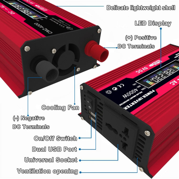 Zhi Zun Solar Power System Inverters+30A Controller+18W 18V Solar Panel, Specification: Red 12V To 220V - Charger by PMC Jewellery | Online Shopping South Africa | PMC Jewellery | Buy Now Pay Later Mobicred