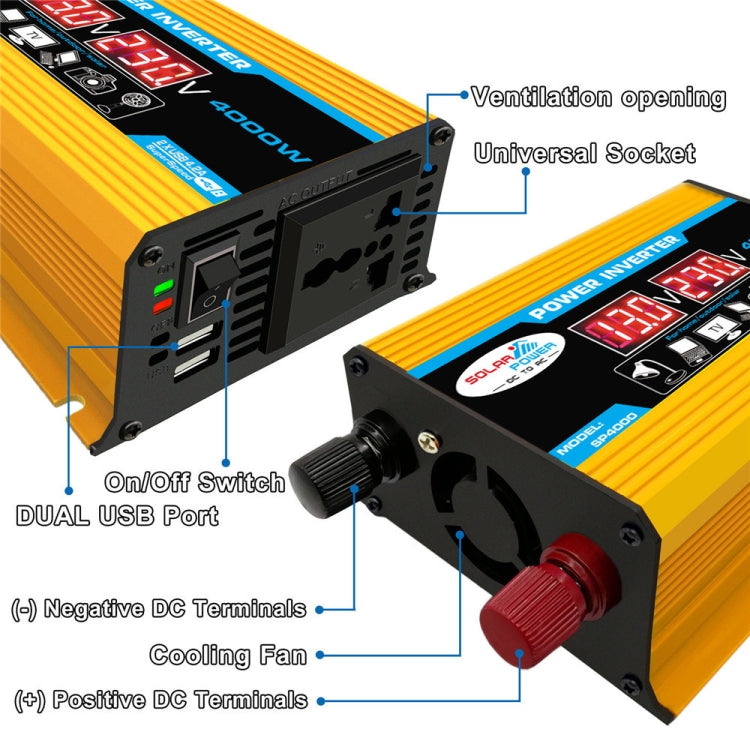 Solar Power System Inverter 30A Controller+18W 12V Solar Panel, Specification: Yellow 12V To 110V - Charger by PMC TechLife | Online Shopping South Africa | PMC TechLife | Buy Now Pay Later Mobicred