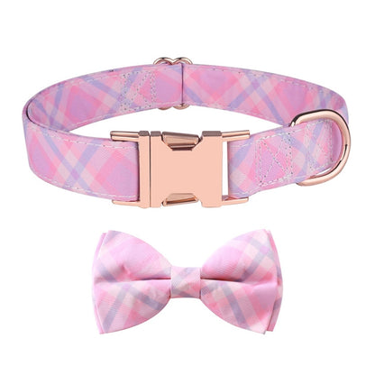 Rose Gold Buckle Pet Detachable Bow Collar, Size: S 1.5x28-40cm(Sweet Pink Girl) - Collars by PMC Jewellery | Online Shopping South Africa | PMC Jewellery