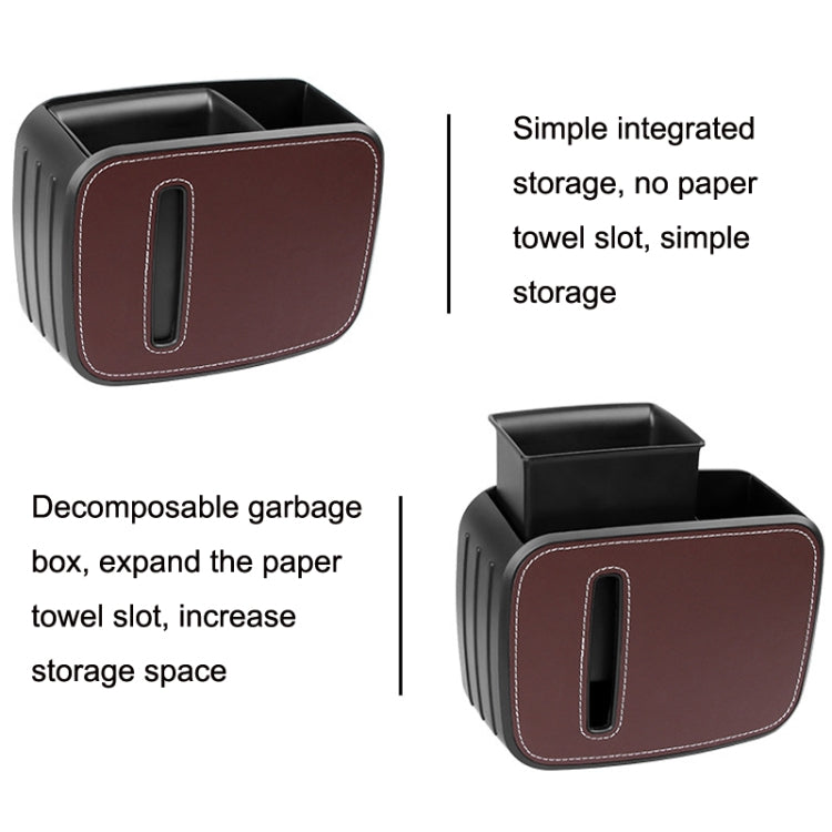 Car Drain Tissue Box Umbrella Storage Pocket Bag Storage Box Car Trash Can(Brown) - Tissue Boxes by PMC Jewellery | Online Shopping South Africa | PMC Jewellery | Buy Now Pay Later Mobicred