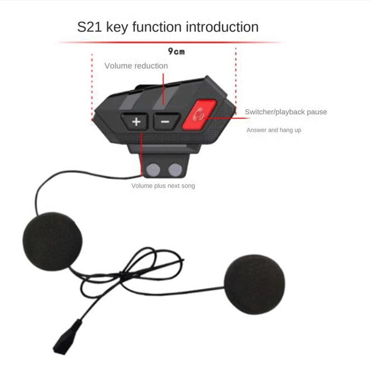 S21 Riding Helmet Bluetooth Intercom Headset, Specification: With USB Cable(Black) - Motorcycle Walkie Talkie by PMC Jewellery | Online Shopping South Africa | PMC Jewellery | Buy Now Pay Later Mobicred