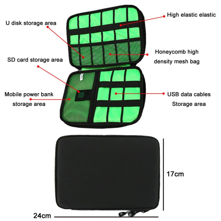 Multifunctional Portable Mobile Phone Digital Accessories U Disk Storage Bag, Color: Green - Other by PMC TechLife | Online Shopping South Africa | PMC TechLife | Buy Now Pay Later Mobicred