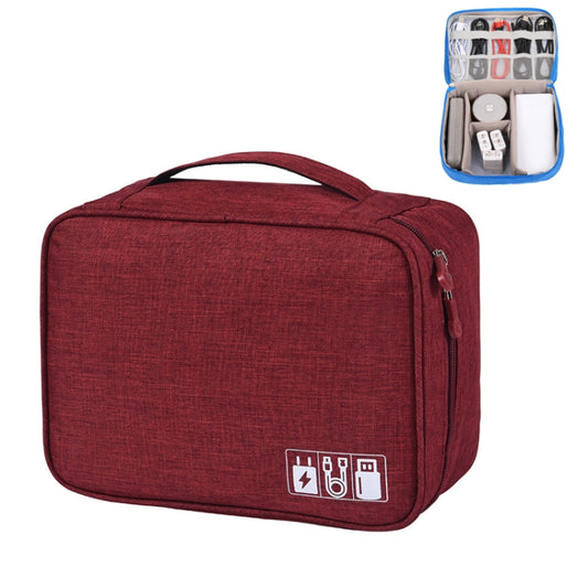 Multifunctional Cationic Digital U Disk Data Cable Storage Bag(Wine Red) - Other by PMC Jewellery | Online Shopping South Africa | PMC Jewellery | Buy Now Pay Later Mobicred