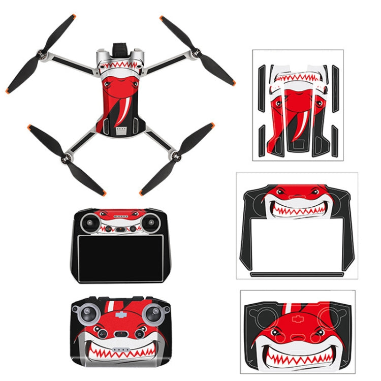 Sunnylife Drone+Remote Control Protective Sticker For DJI Mini 3 Pro RC Version(Shark Red) - Stickers by Sunnylife | Online Shopping South Africa | PMC Jewellery | Buy Now Pay Later Mobicred