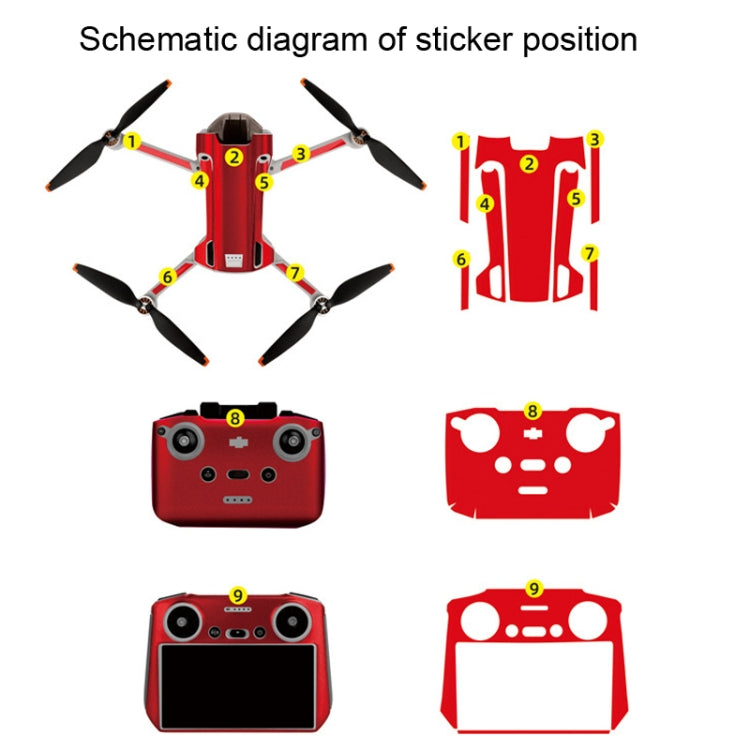 Sunnylife Drone+Remote Control Protective Sticker For DJI Mini 3 Pro RC Version(Carbon Black) - Stickers by Sunnylife | Online Shopping South Africa | PMC Jewellery | Buy Now Pay Later Mobicred