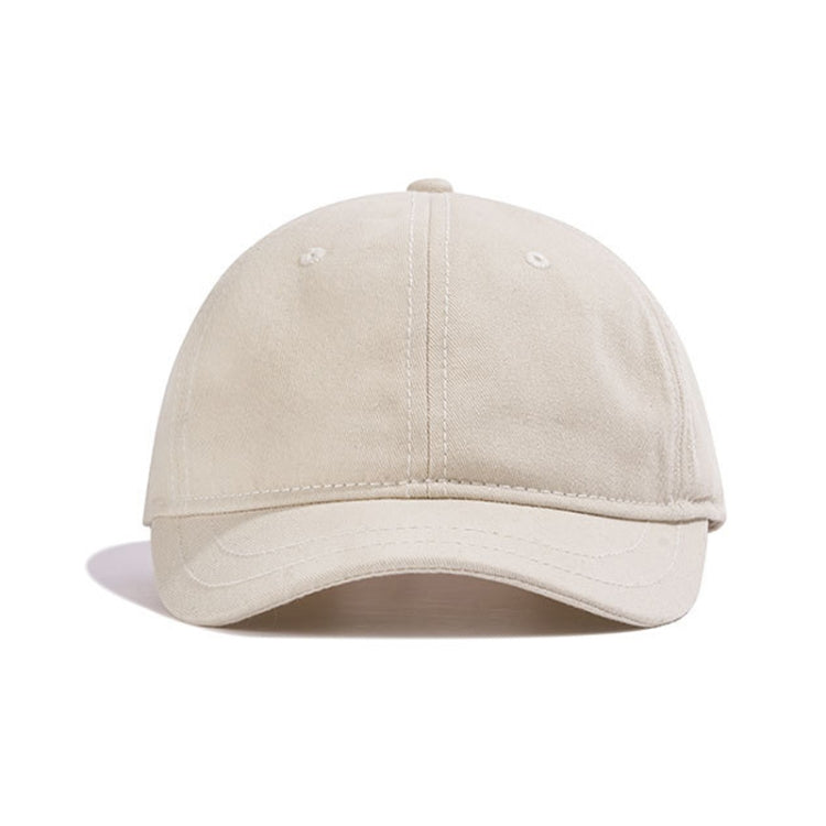 Soft Top Retro All-match Short-brimmed Hat Big Head Peaked Cap(Coffee) - Peaked Cap by PMC Jewellery | Online Shopping South Africa | PMC Jewellery