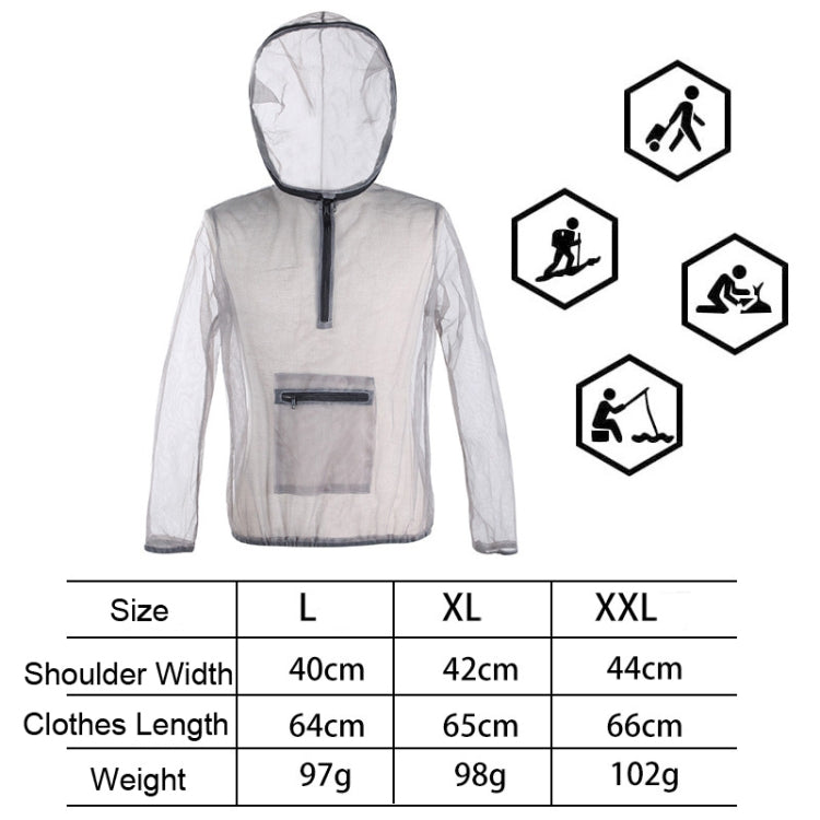 Jungle Expedition Breathable Insect-proof Jacket With Hood Anti-bite Mesh Gauze Cloth, Size: XL - Anti-mosquito Clothing by PMC Jewellery | Online Shopping South Africa | PMC Jewellery | Buy Now Pay Later Mobicred