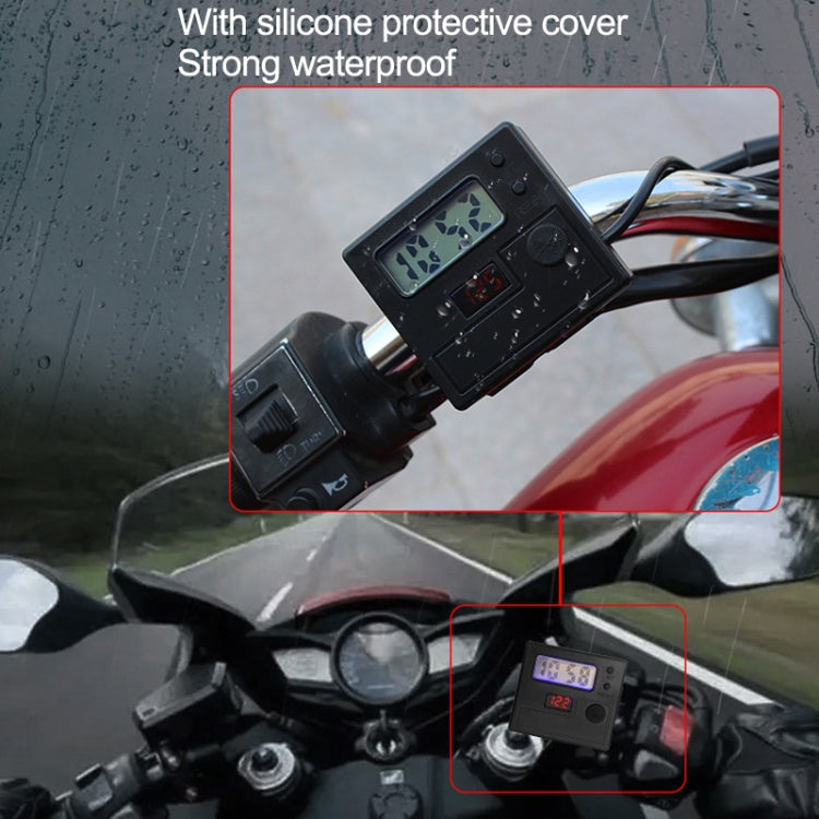 Motorcycle Clock Digital Display Dual USB Phone Charger Waterproof 5V 3A Fast Charge(Black) - Battery Charger by PMC TechLife | Online Shopping South Africa | PMC TechLife | Buy Now Pay Later Mobicred