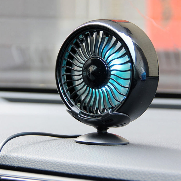 F102 Vehicle Dashboard Multi-function USB Colorful Lights Fan(Silver) - Heating & Fans by PMC Jewellery | Online Shopping South Africa | PMC Jewellery | Buy Now Pay Later Mobicred