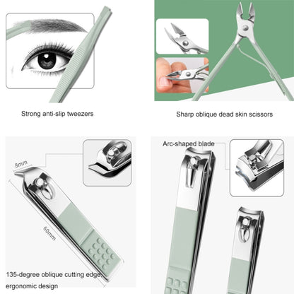 Nail Art Tool Set Nail Clippers Dead Skin Scissors Manicure Tool, Specification: 16 In 1 Matcha Green - Nail Clipper by PMC Jewellery | Online Shopping South Africa | PMC Jewellery | Buy Now Pay Later Mobicred