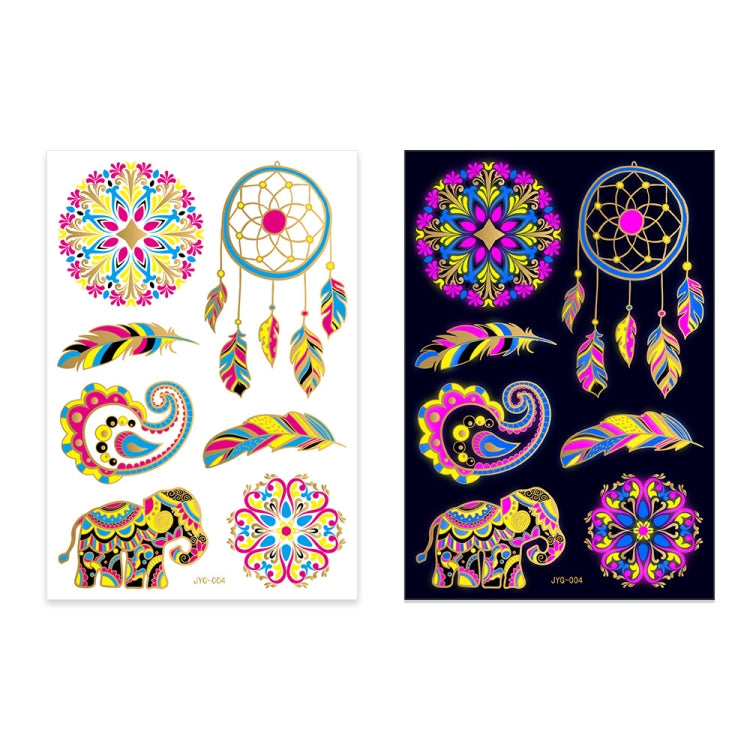 2 PCS Fluorescent Bronzing Waterproof Tattoo Stickers(JYG-004) - Sticker by PMC Jewellery | Online Shopping South Africa | PMC Jewellery