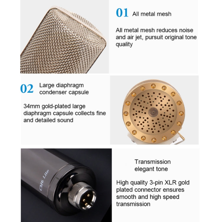 Alctron CM6 Lite Large Diaphragm Condenser Microphone Recording Computer Desktop Microphone - Microphone by Alctron | Online Shopping South Africa | PMC Jewellery | Buy Now Pay Later Mobicred