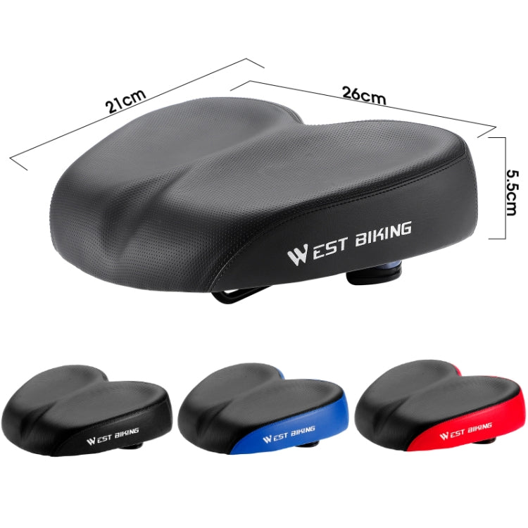 WEST BIKING Bicycle Widened And Comfortable Shock Absorbing Saddle(Black Blue) - Bicycle Saddle by WEST BIKING | Online Shopping South Africa | PMc TechLife | Buy Now Pay Later Mobicred