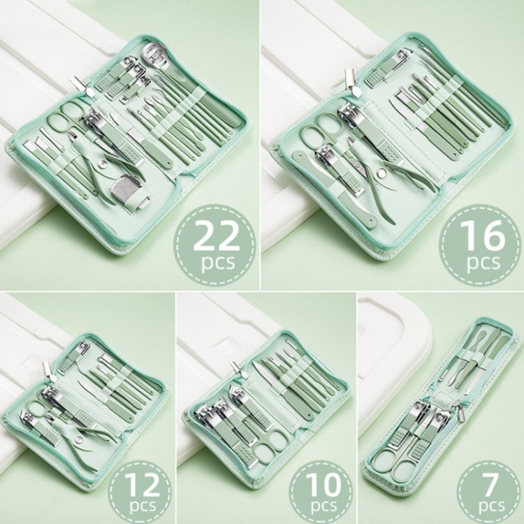 Stainless Steel Nail Clipper Nail Art Tool Set, Color: 22 PCS/Set (Green) - Nail Clipper by PMC Jewellery | Online Shopping South Africa | PMC Jewellery | Buy Now Pay Later Mobicred