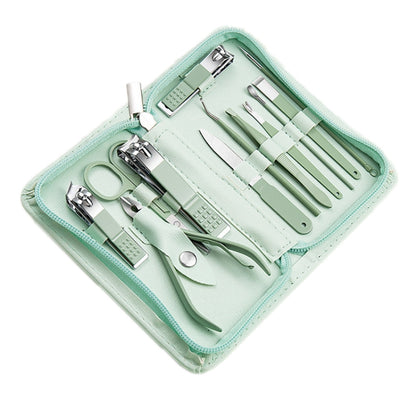 Stainless Steel Nail Clipper Nail Art Tool Set, Color: 12 PCS/Set (Green) - Nail Clipper by PMC Jewellery | Online Shopping South Africa | PMC Jewellery | Buy Now Pay Later Mobicred