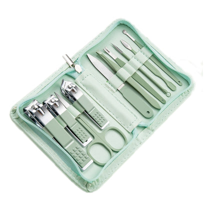 Stainless Steel Nail Clipper Nail Art Tool Set, Color: 10 PCS/Set (Green) - Nail Clipper by PMC Jewellery | Online Shopping South Africa | PMC Jewellery | Buy Now Pay Later Mobicred