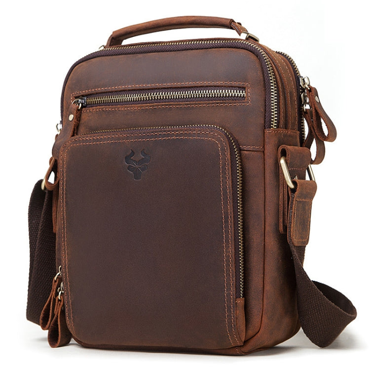 HUMERPAUL MH573 Men Shoulder Bag Leather Messengers Bag(Brown) - Single-shoulder Bags by HUMERPAUL | Online Shopping South Africa | PMC Jewellery | Buy Now Pay Later Mobicred