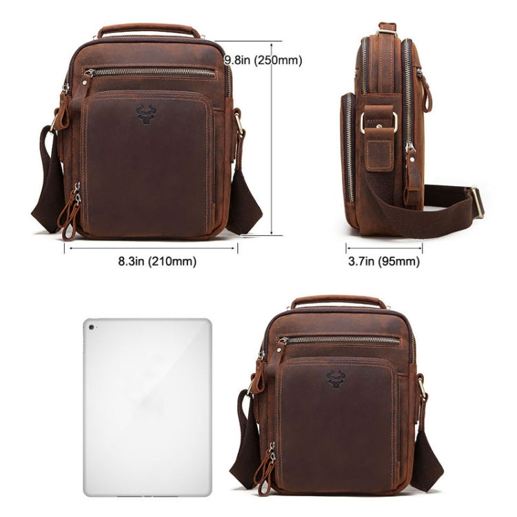 HUMERPAUL MH573 Men Shoulder Bag Leather Messengers Bag(Brown) - Single-shoulder Bags by HUMERPAUL | Online Shopping South Africa | PMC Jewellery | Buy Now Pay Later Mobicred