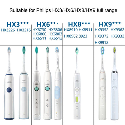 Toothbrush Head For Philips HX6730 HX9352 HX8910 HX3226,Style: Clean Medium Hair - Replacement Brush Heads by PMC Jewellery | Online Shopping South Africa | PMC Jewellery | Buy Now Pay Later Mobicred