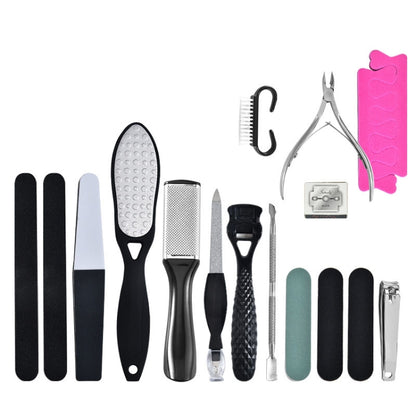 DT17-1 17 In 1 Pedicure Kit Foot File And Grinder Exfoliating Manicure And Pedicure Tools(Black) - Grinding Tools & Accessories by null | Online Shopping South Africa | PMC Jewellery | Buy Now Pay Later Mobicred