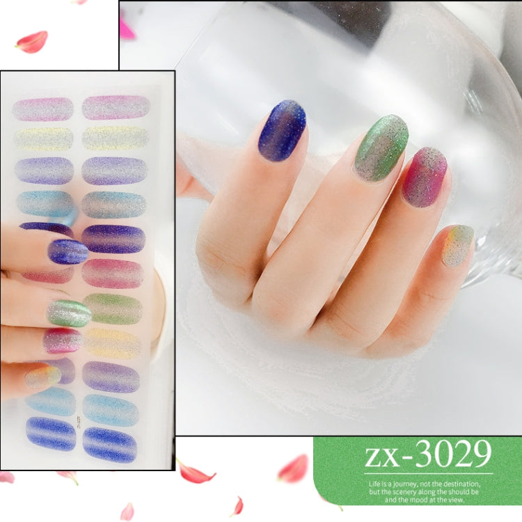 22 Fingers Shiny Onion Powder Starry Waterproof Nail Sticker(ZX-3029) - Nail Stickers by PMC Jewellery | Online Shopping South Africa | PMC Jewellery | Buy Now Pay Later Mobicred