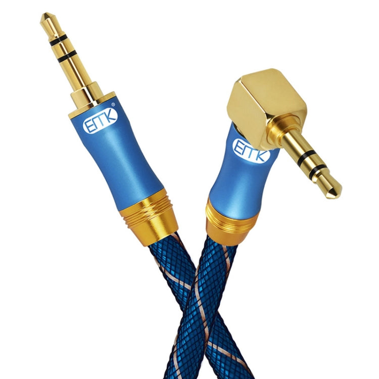 EMK 90-Degree Car 3.5mm Audio Cable Extension Cable, Cable Length: 2M(Blue) - free shipping - PMC TechLife - Order now!