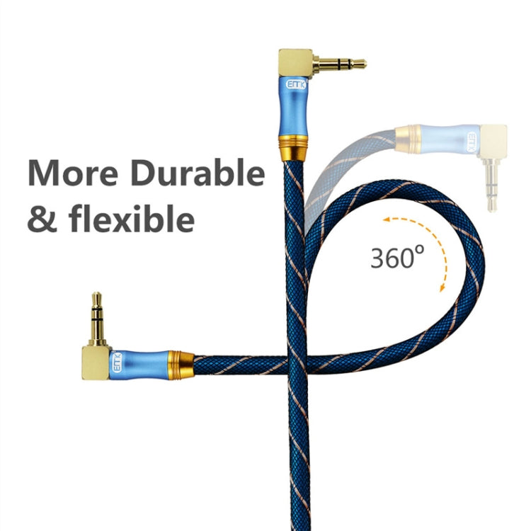 EMK 90-Degree Car 3.5mm Audio Cable Extension Cable, Cable Length: 2M(Blue) - free shipping - PMC TechLife - Order now!