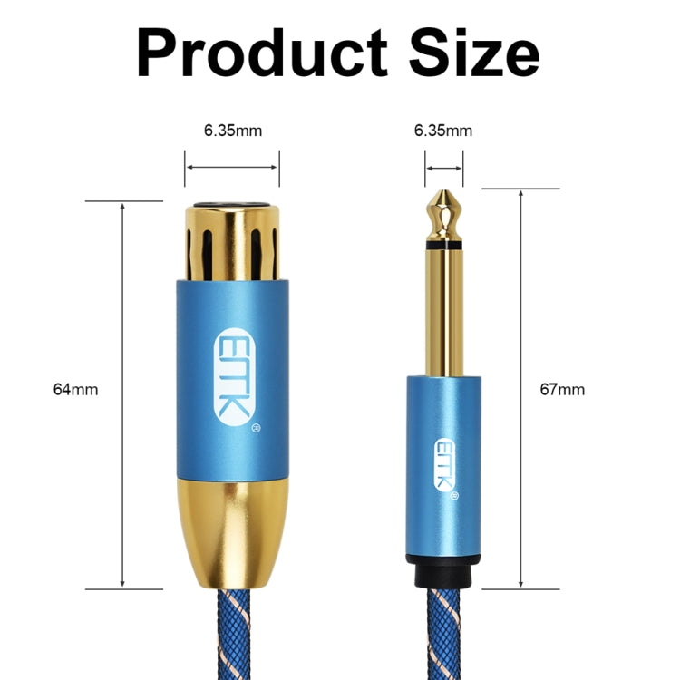 EMK KN603 2Pin 6.5mm Canon Line Balanced Audio Microphone Line,Cable Length: 1m(Blue) - free shipping - PMC Jewellery - Order now!