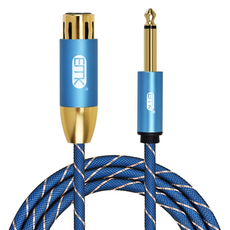 EMK KN603 2Pin 6.5mm Canon Line Balanced Audio Microphone Line,Cable Length: 1.5m(Blue) - Microphone Audio Cable & Connector by EMK | Online Shopping South Africa | PMC Jewellery | Buy Now Pay Later Mobicred