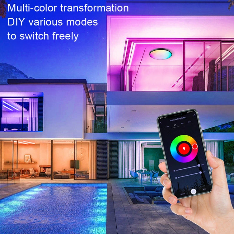 RGBCW Smart Graffiti App Voice Ceiling Light, Voltage: US Standard 110V-130V(White Frame) - Smart Light Bulbs by PMC TechLife | Online Shopping South Africa | PMC TechLife | Buy Now Pay Later Mobicred