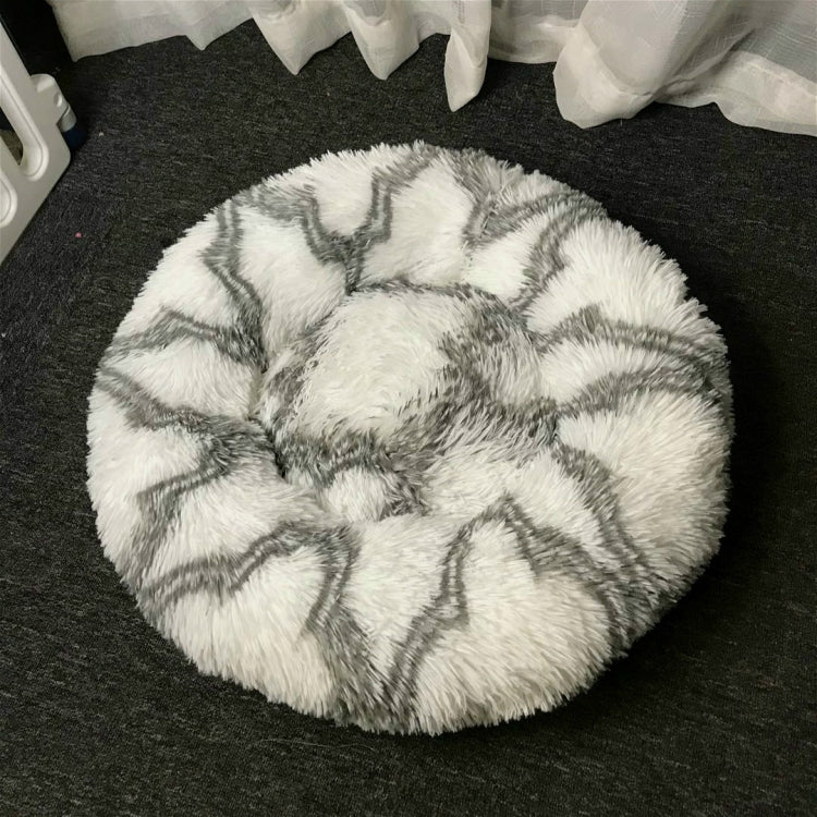 Long-haired Round Pet Kennel Warm Pet Bed, Specification: 60cm(Gray) - Beds by PMC TechLife | Online Shopping South Africa | PMC TechLife | Buy Now Pay Later Mobicred